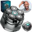 kensen 6D Head Shavers for Bald Men, Upgraded Shaver for Men with 360 Floating Magnetic Head, 100% Waterproof Wet & Dry Electric Razor, LED Display & Type-C Charging, 160-Minute Long Battery Life