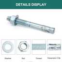 1" x 9" Concrete Anchors (10 Pack) 1 inch Wedge Anchors Bolts Zinc Plated