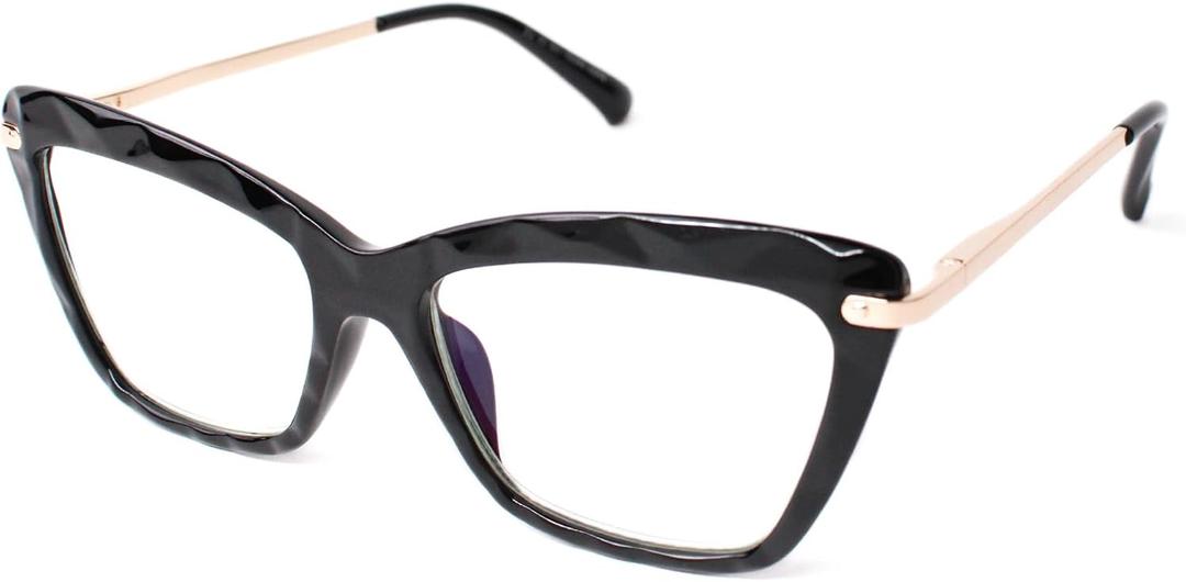 Eclipse Optics Focus Series Reading Glasses for Women - Full Rim, Polycarbonate & Metal, Includes Case, Cleaning Cloth