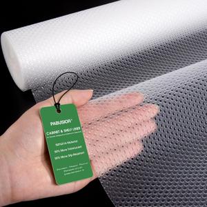 PABUSIOR Cabinet Drawer Liner 22-in: Clear 100% EVA Double‑Sided Non-Slip, 22"W x 300"L