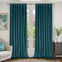 BGment Teal Velvet Curtains 108 Inches Long for Living Room, Thermal Insulated Room Darkening Curtains Drapes Window Treatment with Back Tab and Rod Pocket, Set of 2 Panels, 52 x 108 Inch