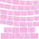 VitalCozy 3 Pack 59 ft Papel Picado Banner Mexican Talavera Party Plastic Fiesta Banner Mexico Wedding Decorations for Day of The Dead Cinco De Mayo Cielito Lindo Party Decorations (Pink)