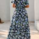 KIRUNDO Spring Summer Wedding Guest Dresses for Women 2026 Boho Floral Short Sleeve V Neck Ruffle Tiered Flowy Maxi Dress