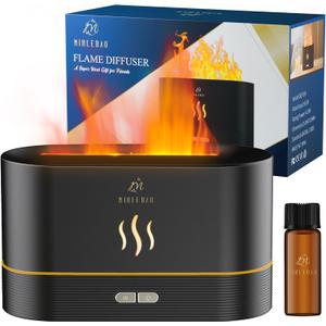 Flame Diffuser Mist Humidifier Aromatherapy Diffuser with Waterless Auto-Off Protection for Spa Home Yoga OfficeBlack