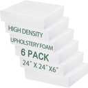 Frienda 6 Pack 6 Height X 24 Width X 24 Length High Density Outdoor Couch Cushion Replacements for Patio Furniture Square Upholstery Foam Pad for Couch Cushion Sofa Support Outdoor