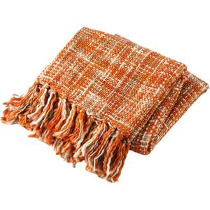 BATTILO HOME Orange Throw Blanket for Couch, Decorative Fall Blankets and Throws, Soft Colorful Throw Blankets for Bed, Halloween Throw Blanket for Home Decor, 50"x60"