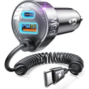 LISEN 65W Car Charger USB C Fast Charging for iPhone 16 15 Pro Max,Super Fast Type C Car Charger Adapter Fit iPhone 16e 15 Pro Max Plus,iPad Pro,Samsung Galaxy S25 S24 Ultra,Pixel,Android,Black