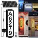 T-SUN Solar House Numbers for Outside Light up, Solar Address Sign - IP65 Waterproof Numbers for Address on House with 3 Lightings | Illuminated Lighted Address Markers Home Front Porch