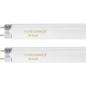 F15T8 18 Inch 15W T8 Fluorescent Replacement Tube Bulb Daylight 6500K Medium Bi-Pin G13 Base, 2 Count