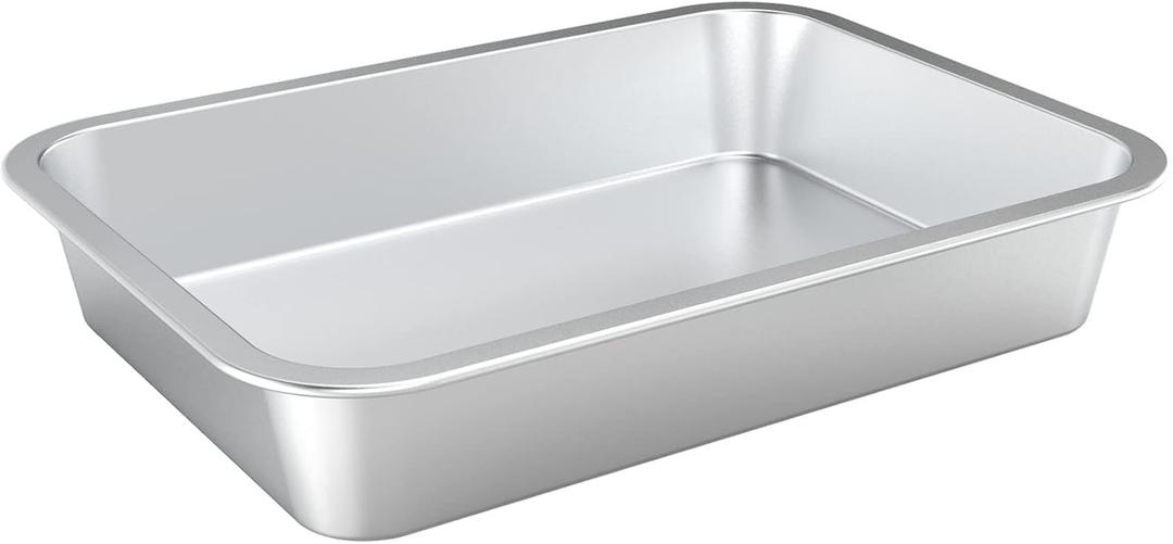 only fire Stainless Steel Baking Pan, Rectangular Cake Pan Cookie Sheet Pan Barbeque Grill Pan for Baking Breads, Grilling Chicken, Vegetables, Dishwasher Safe,15.511.62.7"