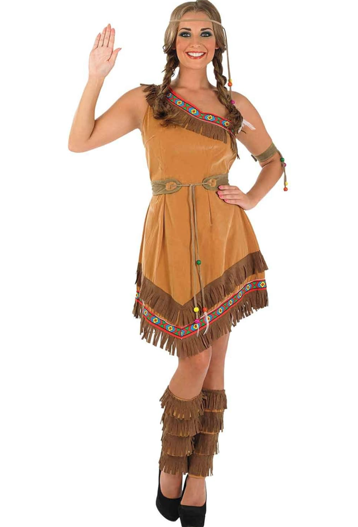 Fun Shack Womens Native American Brown Dress, L