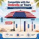 Patriotic 360adjustable Portable Outdoor Wheelchair 48.6" Double Canopy Beach Umbrella Upf50+ Beach Chair Umbrella with Clip Sun Protection for Chairs Wheelchair Golf Carts Camping