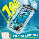 Hiearcool Waterproof Phone Pouch, Waterproof Phone Case with Crossbody Lanyard Compatible for iPhone 17 16 15 14 13 Pro Max Up to 8.3", Cellphone Dry Bag Travel Essentials for Beach -Clear-2Pack