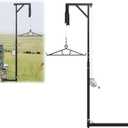 ECOTRIC Truck 2" Hitch Game Hunting Hoist, 600LB Big Game Hunting Deer Hoist, Include Gambrels Winch for Skinning or Cleaning Game, Winch Lift Gambrel Set 360 Degree Swivel Hitch Mounted