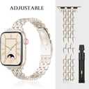 2 x VISOOM Gold Iwatch Bands Compatible With Apple Watch Bands 38/40/41/42/44/45/46mm Women - Thin Metal Dressy Luxury Cute Designer Apple Watch Series 11 10 Se 9 8 7 6 5 4 3 2 1 Bracelet Bands for Women