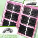 6 Box Mix Lashes Clusters Kit Gift Packs 1686Pcs with 2X Bond&Seal Volume Mega/Bottom Soft Extension False Eyelash D Curl Wispy Natural DIY Individual Fake Eyelashes for Beginners Bulk Pack