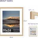 20X24 Poster Frame, Display Pictures 16X20 with Mat or 20X24 Without, Wall Hanging Frames, Natural Oak, 3 Pack