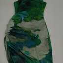 GORGLITTER Women's Mesh Ruched Bodycon Birthday Midi Dress Tie Dye Asymmetrical Party Going Out Wedding Guest Dresses Small