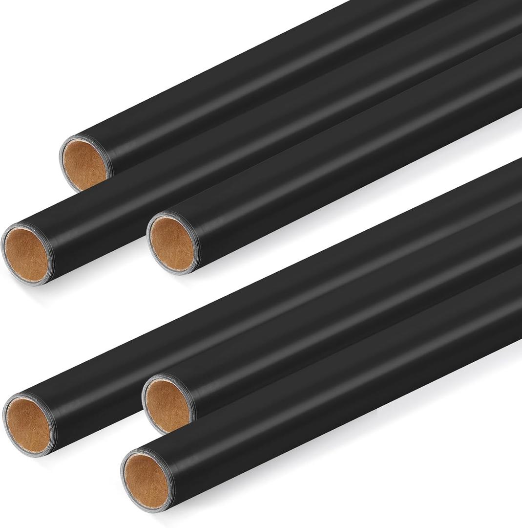 Skyygemm 6 Rolls Bulletin Board Paper Fade Resistant Colored Bulletin Board Paper Roll Bulk for Art Decor Drawing Craft Painting(4 x 8 ft,Black)