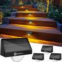 Brightown Solar Step Lights for Outside, 4 Pack Solar Stair Lights Outdoor Waterproof IP68, Multiple Color Modes Step Light Outdoor for Garden Stair, Front Step, Front Porch, Deck, Sidewalk and Patio