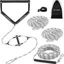75FT Wakeboard Rope and Handle, Floating Water Ski Rope for Watersports, 4 Sections Ski Ropes for Water Skiing, Kneeboarding, Wakeboarding (White & Black)