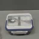 Rechargeable Heated Lunch Box for Men, 1.3L Cordless Electric Lunch Box for Adults with Smart Scheduled Heating, Portable Food Warmer with Complete Accessories (Blue)