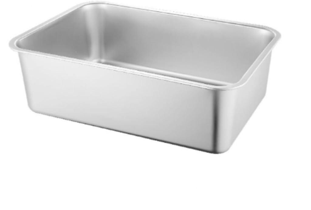 Stainless Steel Cat Litter Box, High Side Metal Litter Box, Metal Kitten Litter Pan, Pet Cleaning Tool for Big and Small Cats, Rabbits, Non-Stick Cat Poop Box odorless 19.7"x13.8"x5.9"