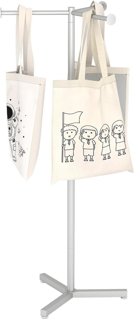tonchean 45 Inch Adjustable Shopping Bag Holder, Heavy Duty Metal Purse Rack Stand for Retail Store, Tote & Handbag Holder Stand for Vendors, Trade Show Display, Boutique, Grocery Store, Home Storage