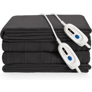 Electric Heated Blanket Queen Size 84"x90" Microplush Cover Blanket 4 Heat Settings & 10 Hours Auto Off, Cozy & Breathable, Warm All Night, Iron Grey