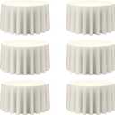 BRILLMAX 6 Pack Ivory Round Tablecloths 120 Inch for 60 Tables - 150 GSM Polyester Fabric, Floor Length Drop, Water, Stain & Wrinkle Resistant Cloth Cover for Wedding Reception Banquet Dining