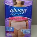 Always Discreet Adult Diapers for Women, Incontinence Underwear, Postpartum Essentials, Disposable Briefs, Max Absorbency, Bladder Leak Protection, Large, 76ct