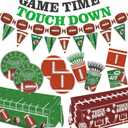 Football Birthday Party Decorations Football Plates Napkins Tablecloth Banner Football Party Supplies Tableware Set for Football Sports Birthday Tailgate Party Decorations, Serve 24