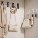 3 x Self-Adhesive Wall Hooks Can Bear 20 Pounds of Adhesion Carbon Steel Space Aluminum Hooks for Cloakroom Bathroom Hanging Towel Door Kitchen Hallway (Gray 4 Pack)