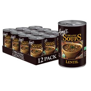 Amy's Soup, Vegan, Gluten Free, Organic Lentil, 14.5 Ounce (Pack of 12) (EXP 11/01/28)