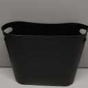 rejomiik Small Trash Can, 3.5 Gallon Slim Garbage Can Plastic Waste Basket with Handles Container Bin for Narrow Spaces Bathroom, Bedroom, Kitchen, Office at Home, Black (1 pack)