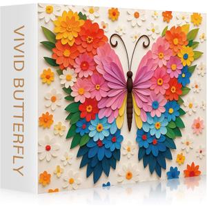 Butterfly Puzzles for Adults 1000 Pieces, Funny Puzzle, Colorful Flower Animal Jigsaw Puzzles, Organizor Box, Thick & Sturdy, Home Decor, Challenging Family Puzzle, Gifts Puzzle Lovers(27.5x19.6 in)
