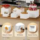 6 PCS Buffet Risers, Large Food Risers for Buffet Table, Display Stand Shelf for Party, Catering, Jewelry & Collectibles, White Acrylic Nesting Boxes for Food Display (10" 9" 8" 7" 6" 5")