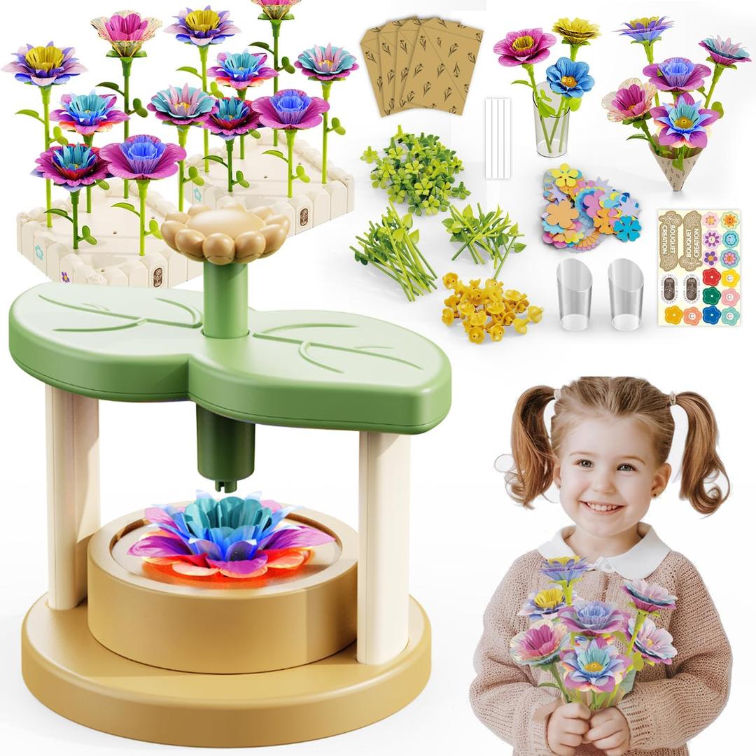 Flower Bouquets Toys,DIY Craft Kits Toys for Girls-Flowers Market Toy,Build Your Flower Bouquet,Arts & Crafts for 4+ Year Teen Girl, Educational Activity Preschool,Christmas Stocking Stuffers Gifts