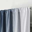 Estelar Textiler Rod Pocket Navy Blue and Greyish White Blackout Curtains for Living Room, Light Blocking Window Curtains, Thermal Insulated Room Darkening Drapes for Bedroom, 42x63 Inch, 2 Panels