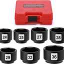 Mayouko 7 Pieces 3/8" Drive Low Profile Oil Filter Wrench Socket Set, Oil Filter Cap Remove and Install Tool Kit, 24mm, 25mm, 27mm, 28mm, 29mm, 32mm, 36mm, CR-V
