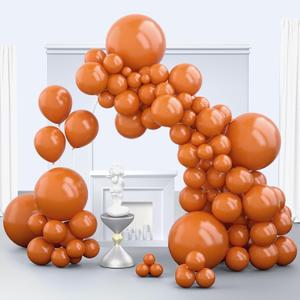 Burnt Orange Balloons, 150 pcs Different Sizes Pack of 18 Inch 12 Inch 10 Inch 5 Inch Terracotta Balloon Garland Arch Kit for Thanksgiving Halloween Fall Birthday Party Decorations