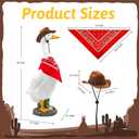 Porch Goose Statue for Outside: 20'' Funny Goose Yard Decorations with Cowboy Hat & Bandana DIY Dress Up Garden Decor for Front Porch Lawn Patio Unique Gift for Women
