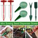 Mini Seed Planter Tool,New Mini Seed Spreader, Set of 6 Hand Held Garden Plant Seeds Planter, Adjustable Hand Sowing Seeder with 5 Dial Settings, Plastic Seed Spreader for Flowers, Vegetables