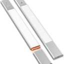 EZVALO 48 LED Under Cabinet Lighting, Motion Sensor Closet Light with Detachable Battery, Wireless LED Magnetic Light for Kitchen, Wardrobe-15.8Inch (2pcs (Short), Silver)