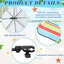 Buryeah 2 Pcs Automatic Chair Umbrella with Universal Clamp 44" UPF 50+ Portable Clamp on Beach Chair Adjustable Wheelchair Umbrella for Outdoor Patio Parasol
