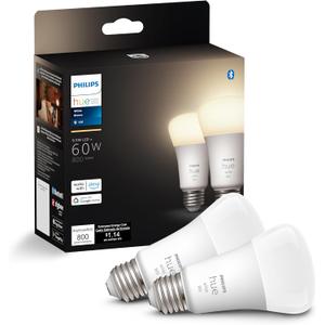 Philips Hue Smart 60W A19 LED Bulb - Soft Warm White Light - 1 Pack - 800LM - E26 - Indoor - Control with Hue App - Works with Alexa, Google Assistant and Apple Homekit