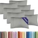 Queen Pillow Cases Set of 8 - Ultra Soft Hotel Quality Pillowcase Covers - Comfy & Wrinkle Free - Shrink, Stain and Fade Resistant - Machine Washable Pillow Protectors - 8 Piece Set - Heathered Grey