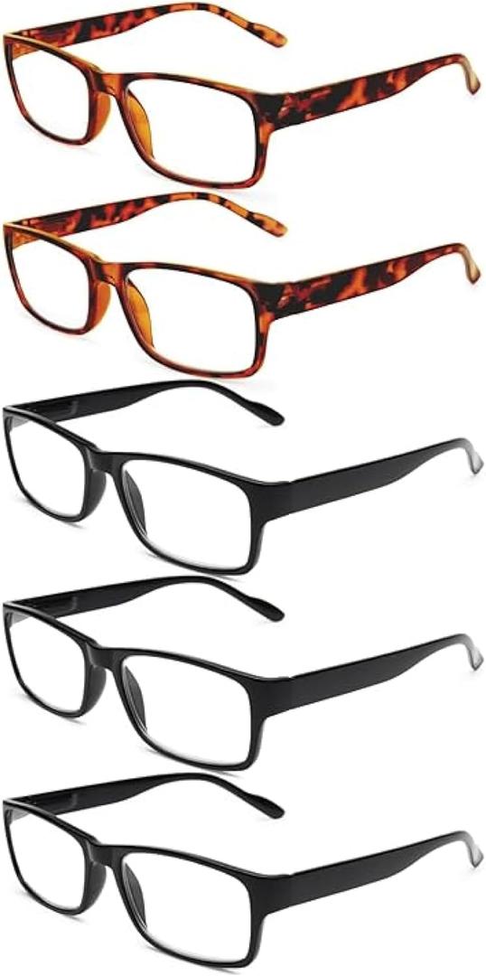 Gaoye Professional Reading Glasses for All Day - Computer Readers with Blue Light Protection - Value Pack, 1.75 x