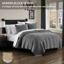 palassio Dark Grey 100% Cotton Quilt Queen Size Bedding Sets with 2 Pillow Shams, Textured Lightweight Soft Bedspread Shabby Chic Coverlet, Quilted Comforter Bed Cover for All Season, 3 Pieces, Queen(90"x96"