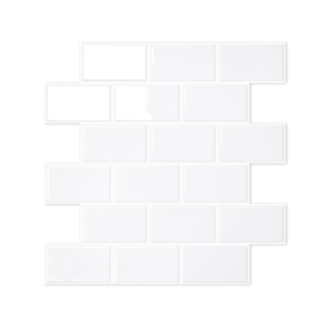 STICKGOO 10-Sheet White Subway Tiles Peel and Stick Backsplash, Stick on Tiles Kitchen Backsplash (Thicker Design)